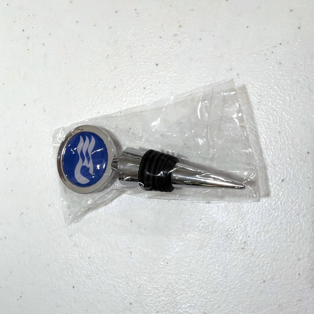 Princess Cruises Wine Bottle Stopper Silver Blue Metal Logo Souvenir Collectible